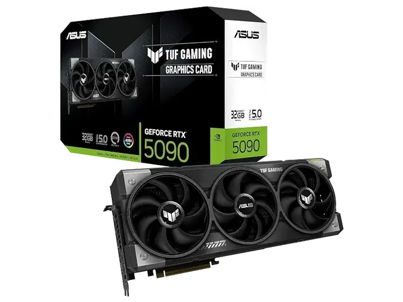 ASUS TUF Gaming GeForce RTX 5090 32GB GDDR7 Gaming Graphics Card (NVIDIA GeForce RTX5090, 3.6 Slot Design, PCIe 5.0, 2X HDMI 2.1b, 3X DisplayPort 2.1a, TUF-RTX5090-32G-GAMING)