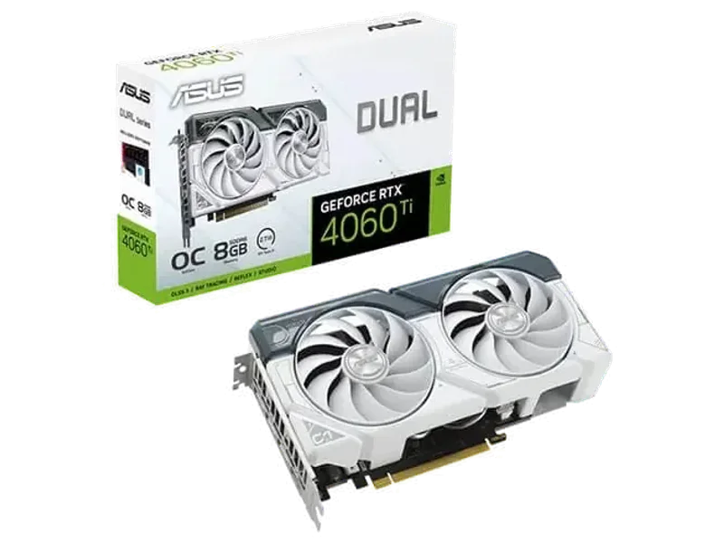 ASUS Dual GeForce RTX 4060 Ti White OC Edition 8GB Nvidia Graphic Card