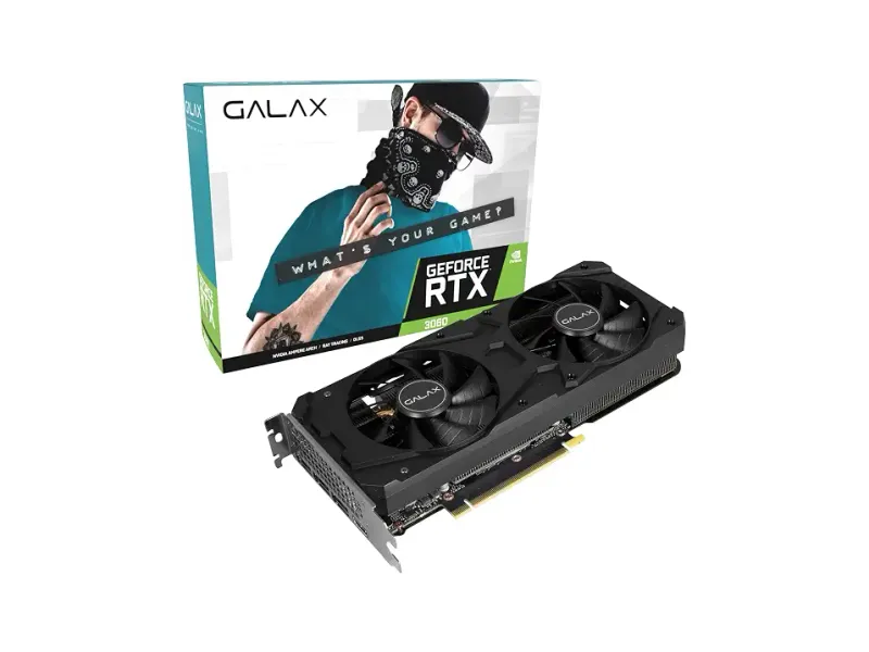 Galax GeForce RTX 3060 OC Edition 12GB GDDR6 192-bit 15 Gbps| PCI 4.0 | 3 x DisplayPort 1.4a | HDMI 2.1| NVIDIA DLSS | Advanced AI & Ray Tracing Performance, XtremeTuner Plus, Dual Fan Graphics Card