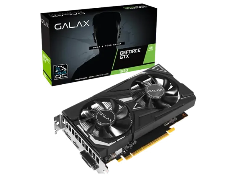 GALAX GeForce GTX 1630 EX (1-Click OC) 4GB GDDR6 Graphic Card 63NQL4HP66EX