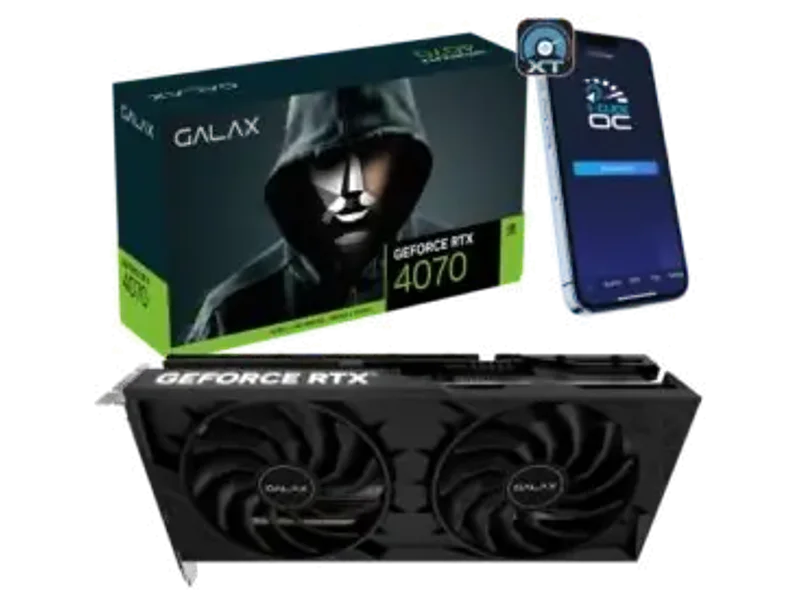 GALAX GeForce RTX 4070 D6 1-Click OC 2X 12GB GDDR6 Graphics Card 47NOL7MDABDX