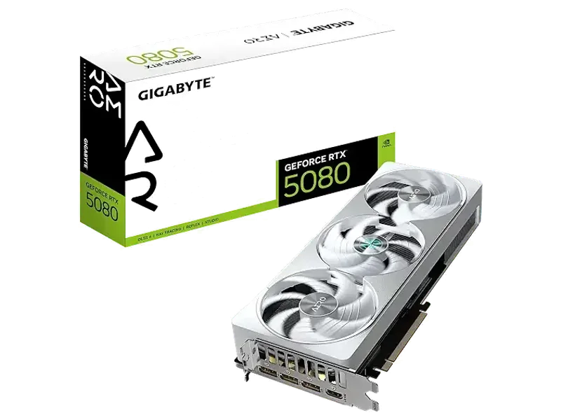 GIGABYTE GeForce RTX 5080 AERO OC SFF 16G Graphics Card, WINDFORCE Cooling System, pci_e_x16 16GB 256-Bit GDDR7, GV-N5080AERO OC-16GD Video Card