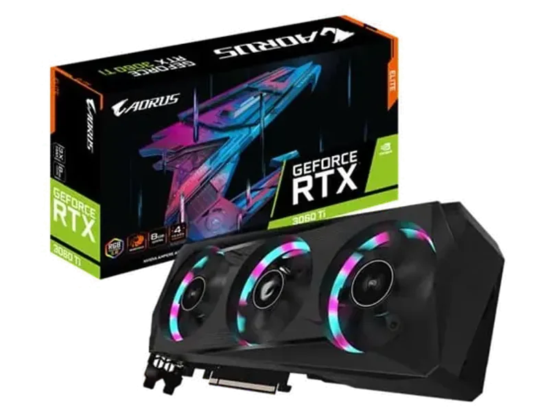 Gigabyte Aorus GeForce RTX 3060 TI Elite LHR 8GB GDDR6 256-Bit Gaming Graphic Card GV-N306TAorus E-8GD
