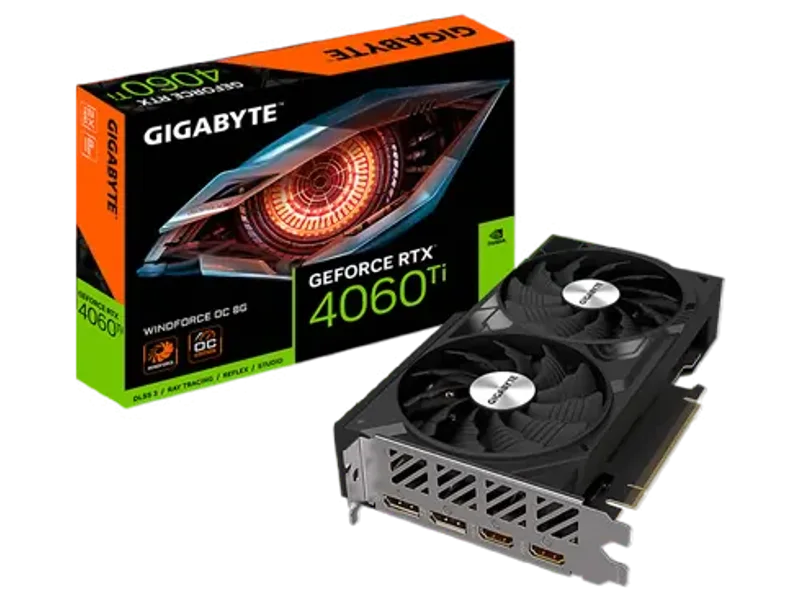 Gigabyte GeForce RTX 4060Ti WINDFORCE OC 8G Graphic Card 2X Graphics Card GV-N406TWF2OC-8GD