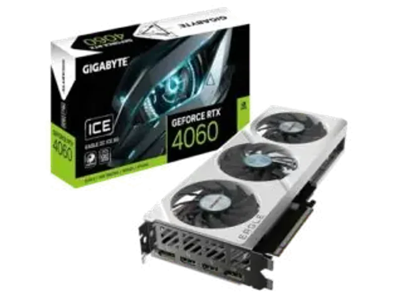 GIGABYTE GeForce RTX 4060 EAGLE OC ICE 8G Graphics Card GV-N4060EAGLEOC ICE-8GD