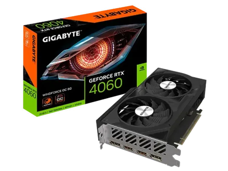 Gigabyte GeForce RTX 4060 WINDFORCE OC 8G GDDR6 Graphic Card GV-N4060WF2OC-8GD