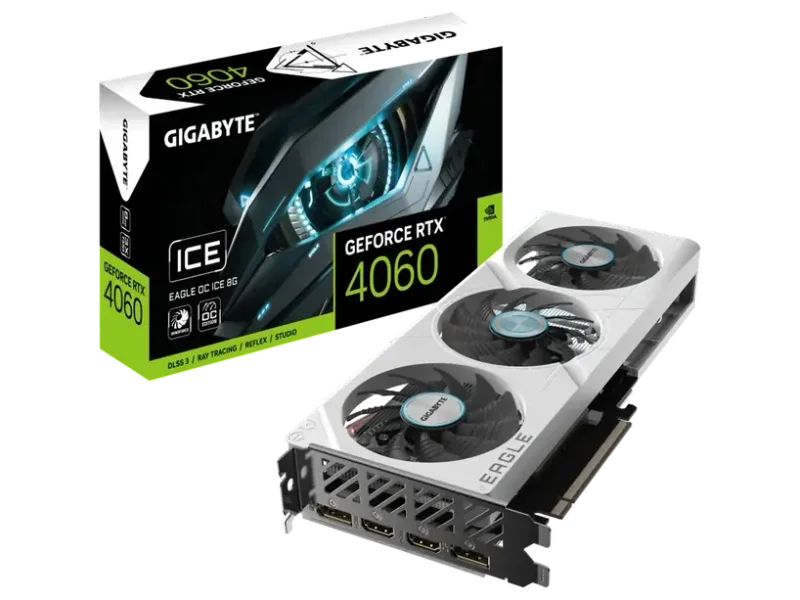 GIGABYTE GeForce RTX 4060 Eagle Ice OC 8GB Nvidia Graphic Card (White)