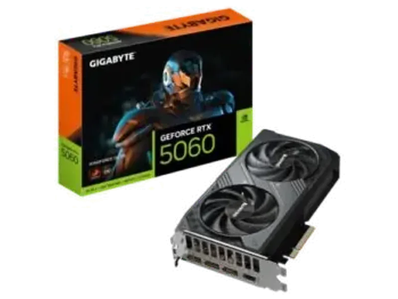 Gigabyte GeForce RTX 5060 Windforce OC 8GB GDDR7 Graphic Card GV-N5060WF2OC-8GD