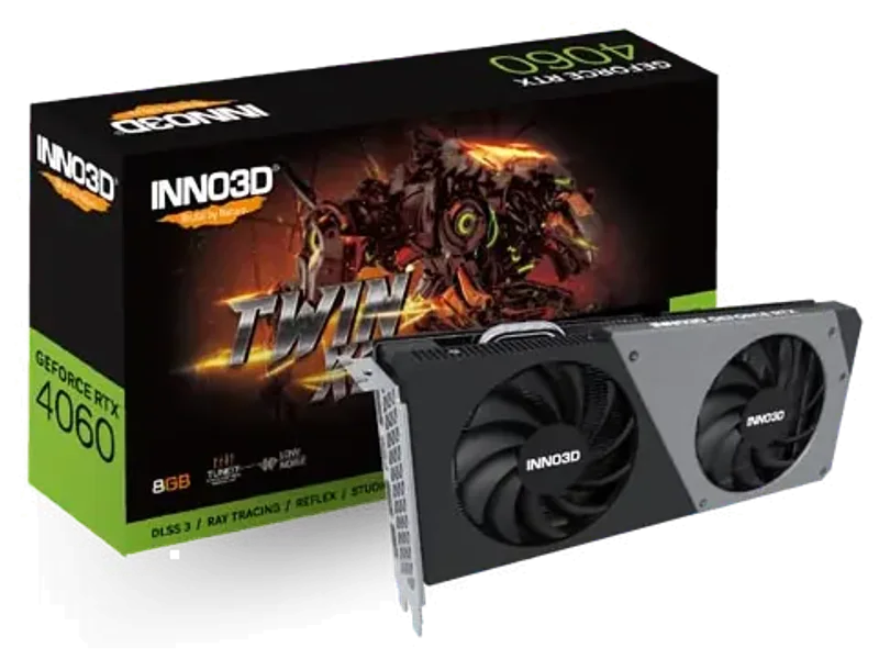 INNO3D GeForce RTX 4060 Twin X2 8GB Graphic Card N40602-08D6-173051N