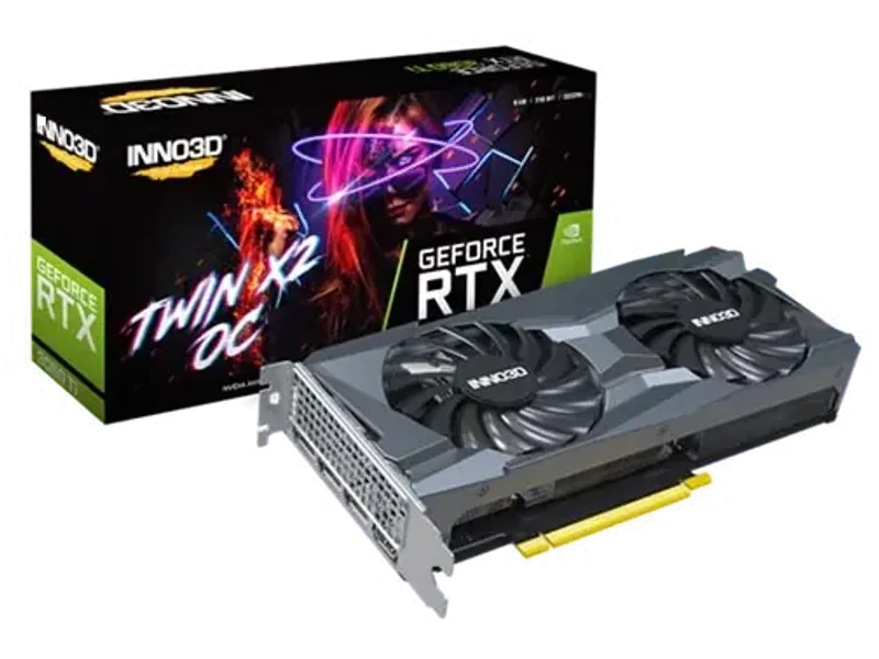 INNO3D GEFORCE RTX 3060 Ti TWIN X2 OC LHR Graphic Card N306T2-08D6X-119032DH