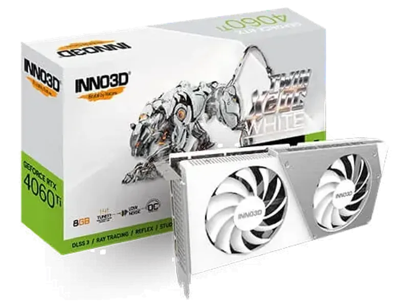 Inno3D GeForce RTX 4060 Ti 8GB TWIN X2 GDDR6 Graphic Card White N406T2-08D6X-171153W
