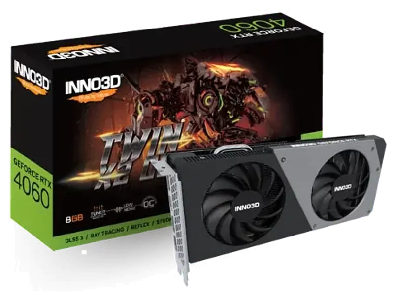 INNO3D GeForce RTX 4060 Twin X2 OC 8GB Graphic Card N40602-08D6X-173051N