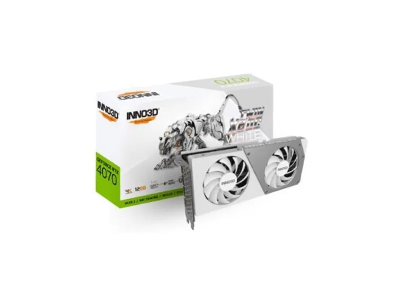 Inno3D GeForce RTX 4070 Twin X2 OC White 12GB GDDR6X Graphic Card N40702-126XX-185252W