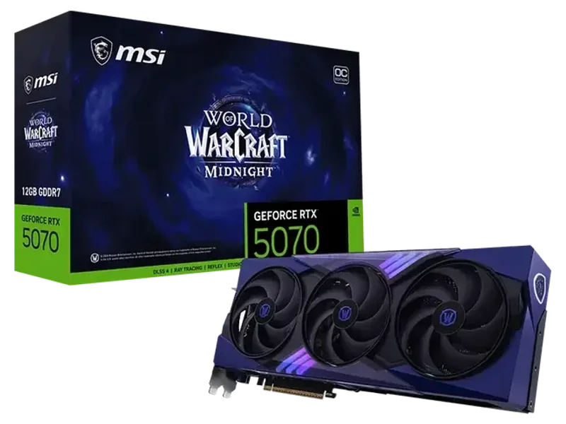 MSI GeForce RTX 5070 12G World of Warcraft MIDNIGHT VOID EDITION OC