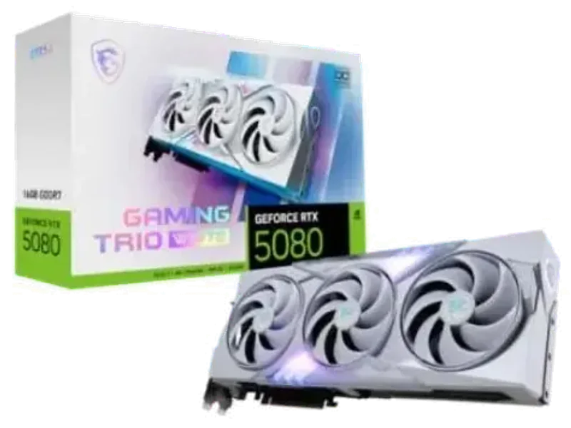 MSI GeForce RTX 5080 16G Gaming Trio OC White Graphics Card G5080-16GTCW
