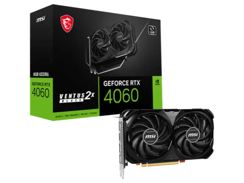 MSI GeForce RTX 4060 Ventus 2X Black 8GB Nvidia Graphic Card