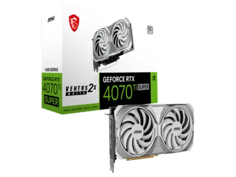 MSI GeForce RTX 4070 Ti Super Ventus 2X OC White 16GB Nvidia Graphic Card