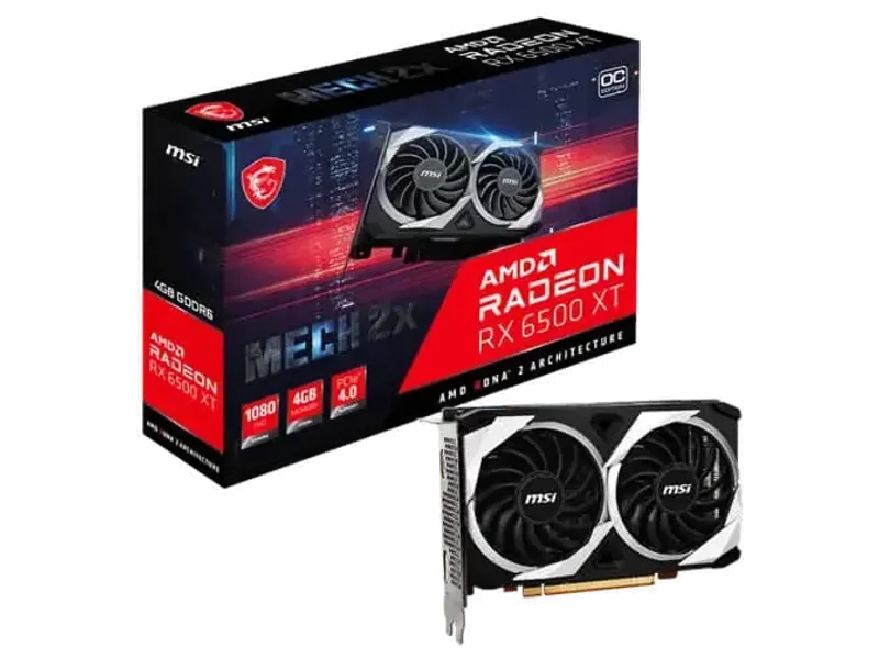 MSI Radeon RX 6500 XT Mech 2X OC 4GB AMD Graphic Card