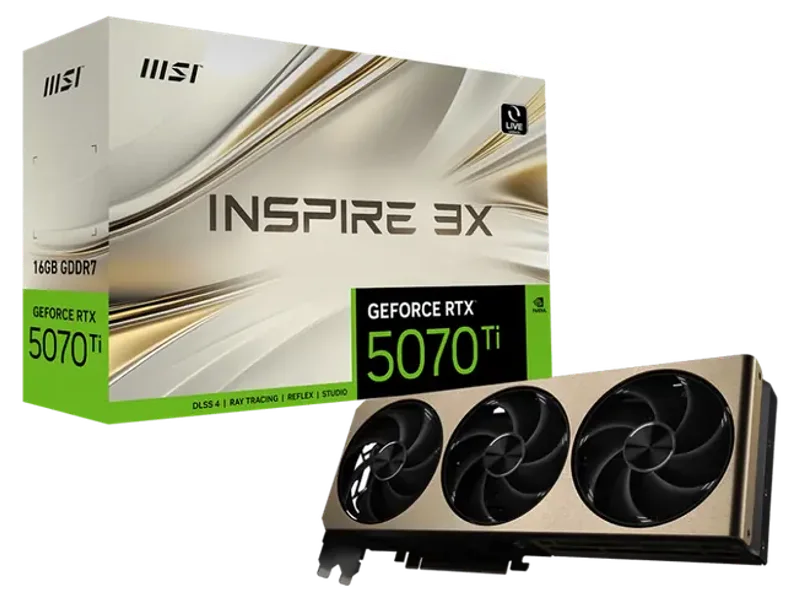 MSI GeForce RTX 5070 Ti Inspire 3X 16GB Nvidia Graphic Card