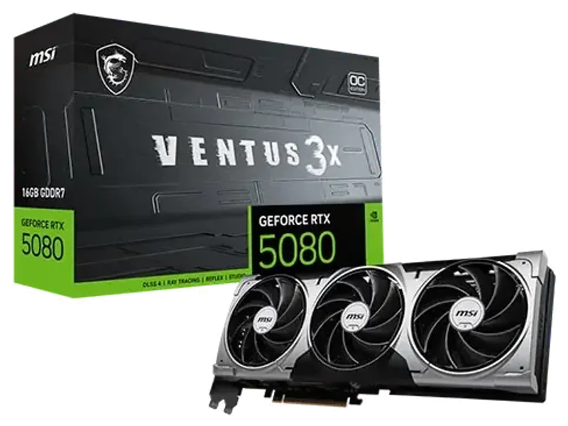 MSI RTX 5080 Ventus 3X OC 16GB GDDR7 Graphics Card