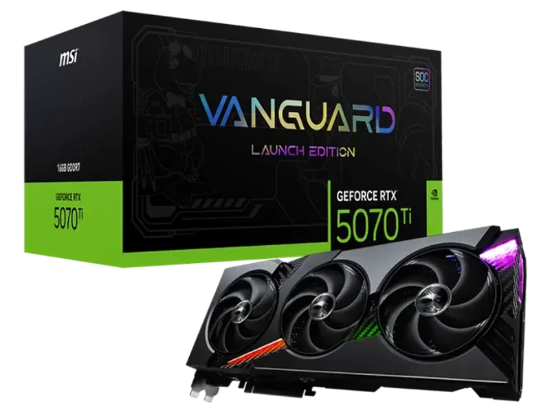MSI RTX 5070 TI VANGUARD SOC LAUNCH EDITION 16GB GRAPHICS CARD