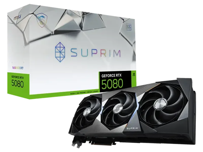 MSI GeForce RTX 5080 Suprim SOC 16GB NVIDIA Graphic Card
