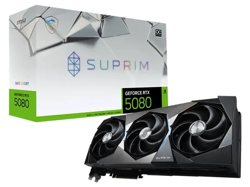 MSI GeForce RTX 5080 Suprim OC 16GB NVIDIA Graphic Card