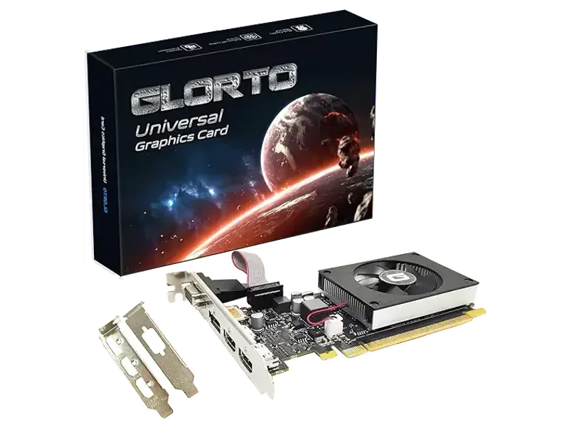 Glorto GeForce GT 730 4G Low Profile Graphics Card, 2X HDMI, DP, VGA, DDR3, PCI Express 2.0 x8, Entry Level GPU for PC, SFF and HTPC, Compatible with Windows 11