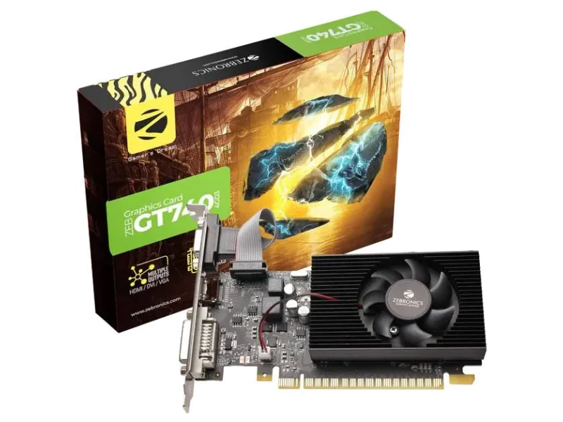 ZEBRONICS GT740 GDDR3 4 GB NVIDIA Chipset 128 bit 1333 MHz Graphics Card
