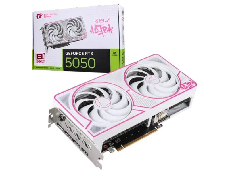 COLORFUL iGame GeForce RTX 5050 Ultra W Duo OC 8GB-V White NVIDIA Graphic Card