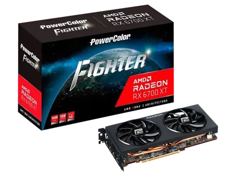 PowerColor Fighter AMD Radeon RX 6700 XT 12GB GDDR6 Graphic Card AXRX 6700XT 12GBD6-3DH