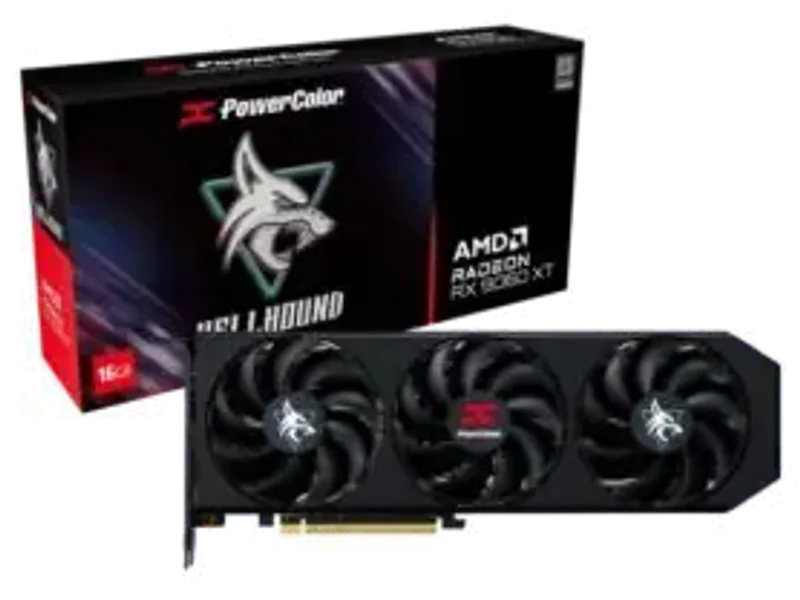 PowerColor AMD Radeon RX 9060 XT HellHound OC 16GB GDDR6 Graphic Card RX9060XT 16G-L/OC