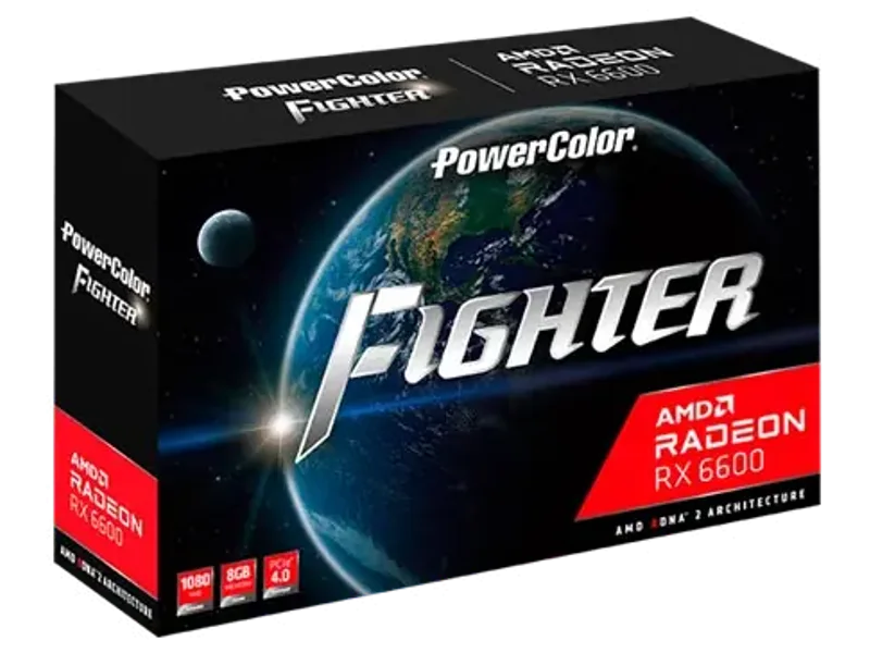 Powercolor Fighter AMD Radeon RX 6600 8GB GDDR6 Graphic Card AXRX 6600 8GBD6-3DH