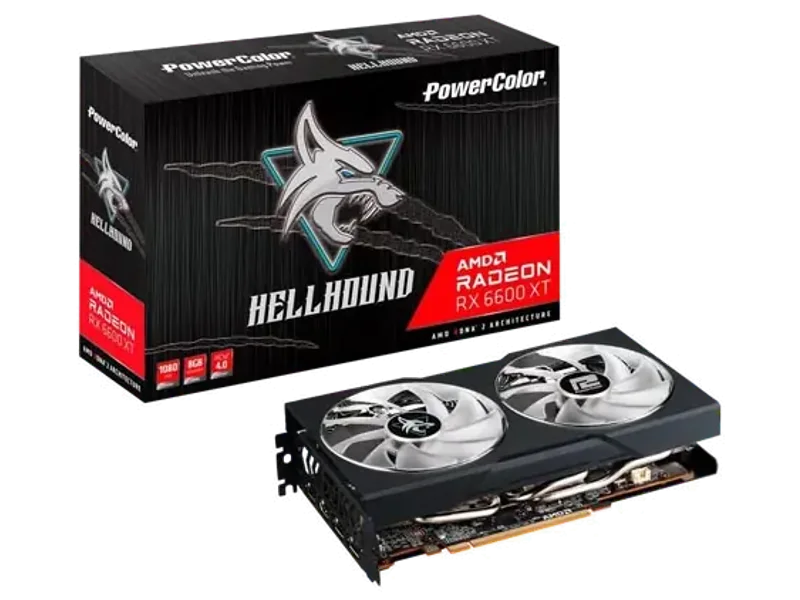 PowerColor Hellhound Radeon RX 6600 XT 8GB GDDR6 Graphic Card AXRX 6600 XT 8GBD6-3DHL/OC