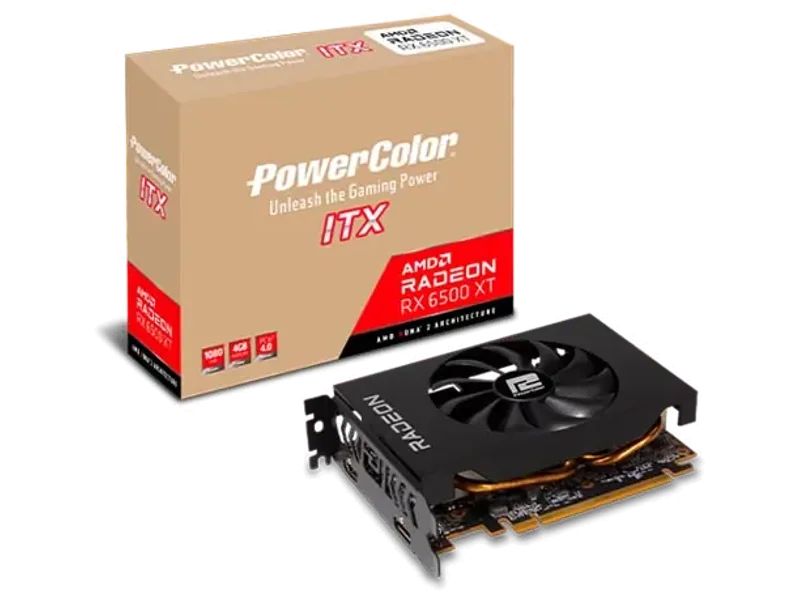 PowerColor AMD Radeon RX 6500 XT ITX 4GB GDDR6 Graphic Card AXRX 6500 XT 4GBD6-DH