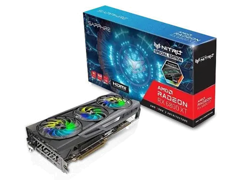 Sapphire AMD Radeon RX 6800 XT NITRO SE 16GB GDDR6 256 Bit Gaming Graphics Card With Triple RGB Fans 11304-01-20G