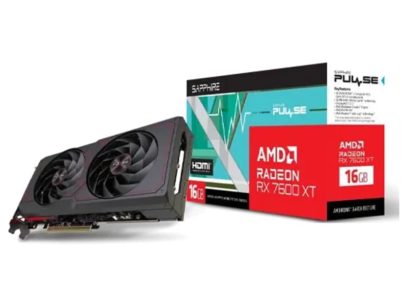 Sapphire PULSE AMD Radeon RX 7600 XT 16GB Graphic Card 11339-04-20G
