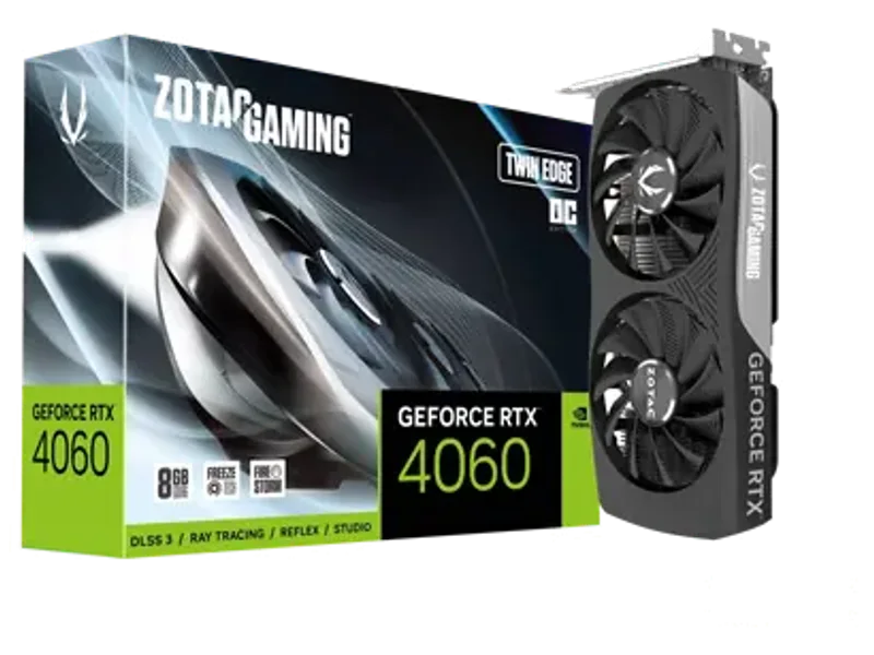 Zotac Gaming GeForce RTX 4060 8GB Twin Edge OC Black Graphic card ZT-D40600H-10M