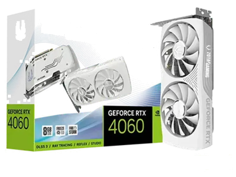 Zotac Gaming GeForce RTX 4060 8GB Twin Edge OC White Graphic card ZT-D40600Q-10M
