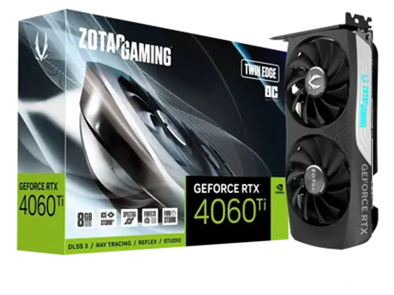 ZOTAC GAMING GeForce RTX 4060 Ti 8GB Twin Edge OC Graphic Card ZT-D40610H-10M