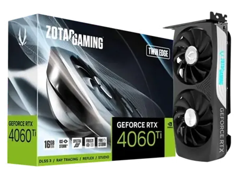 ZOTAC GAMING GeForce RTX 4060 Ti 16GB Twin Edge Graphic Card ZT-D40620E-10M