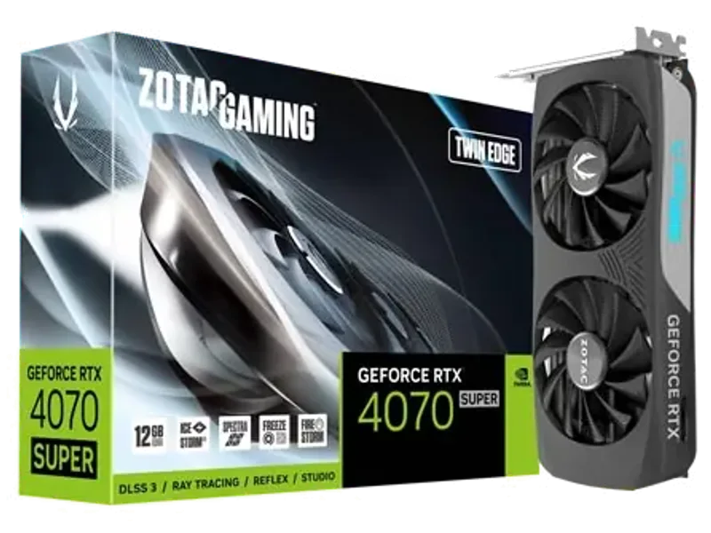 ZOTAC GAMING GeForce RTX 4070 SUPER Twin Edge 12GB GDDR6X Graphic Card ZT-D40720E-10M