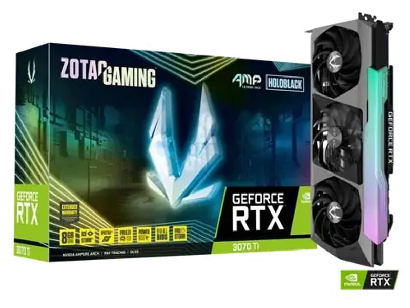 ZOTAC GAMING GeForce RTX 3070 Ti AMP Extreme Holo 8GB LHR GDDR6X Graphic Card ZT-A30710B-10P