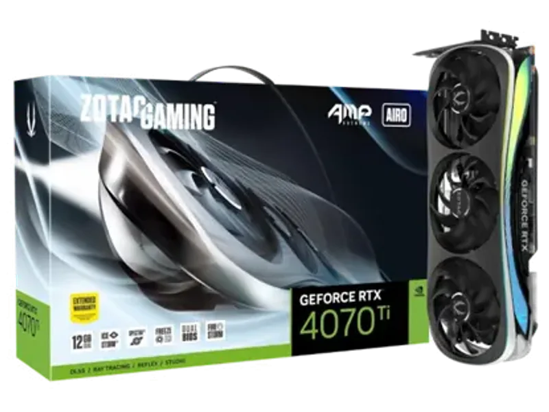 Zotac Gaming GeForce Rtx 4070 Ti Amp Extreme Airo 12Gb Gddr6X Graphic Card ZT-D40710B-10P