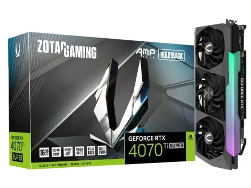 ZOTAC GAMING GeForce RTX 4070 Ti SUPER AMP HOLO 16GB GDDR6X Graphic Card ZT-D40730F-10P