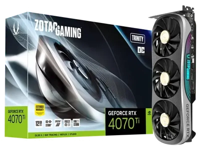 ZOTAC GAMING GeForce RTX 4070 Ti Trinity OC 12GB GDDR6X Graphic Card ZT-D40710J-10P