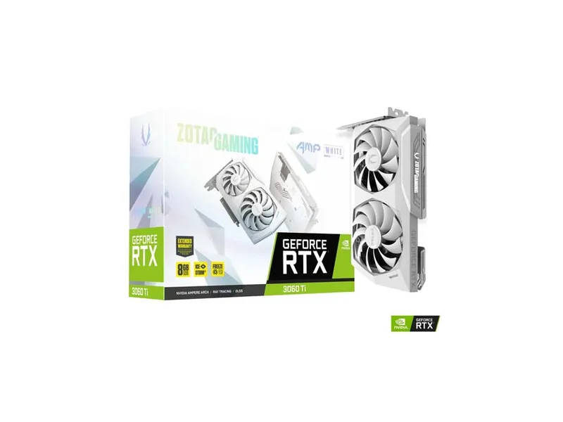 ZOTAC GAMING GeForce RTX 3060 Ti AMP White Edition LHR Graphic Card ZT-A30610F-10PLHR