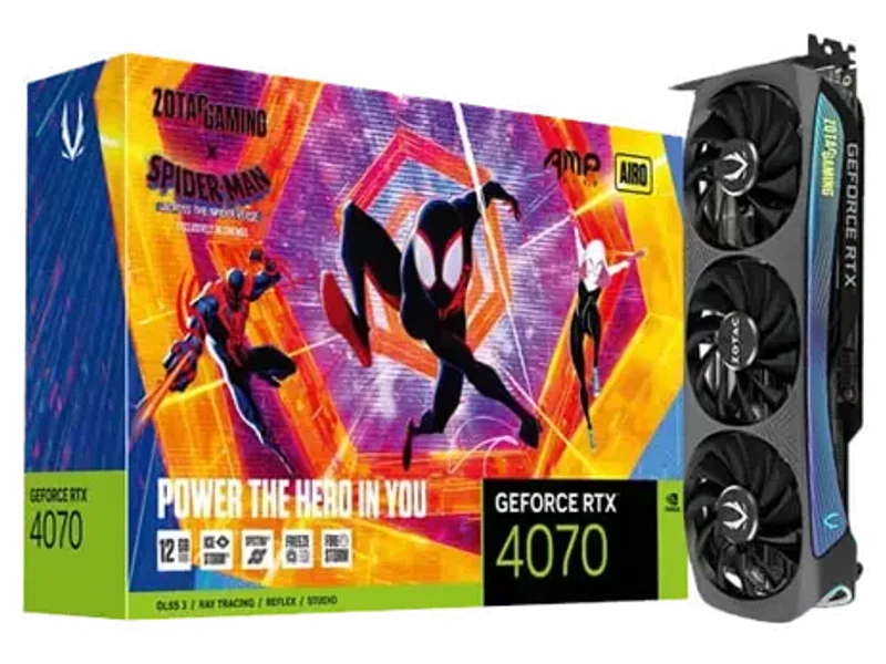 Zotac Gaming RTX 4070 Amp Airo Spider Man 12GB Graphics Card ZT-D40700F-10SMP