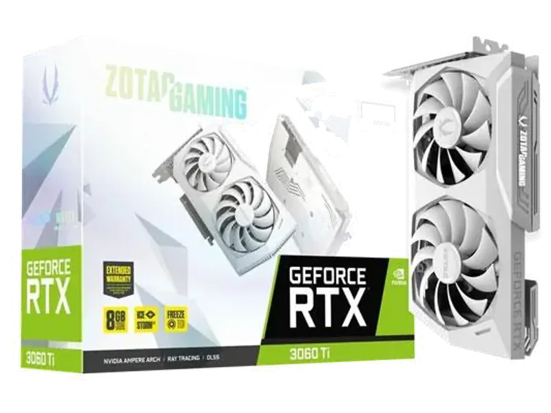 ZOTAC Gaming GeForce RTX 3060 Ti AMP White Edition LHR 8GB Nvidia Graphics Card