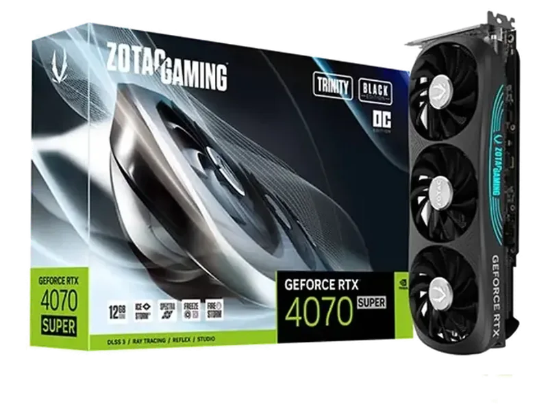 ZOTAC GAMING GeForce RTX 4070 Super Trinity Black OC 12GB Nvidia Graphic Card